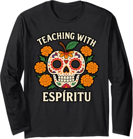 Dia De Los Muertos Tees - sugar skull long sleeve shirt mens