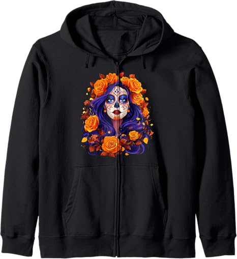 Mexican De Los Muertos Mexico Apparel - sugar skull hoodie mens