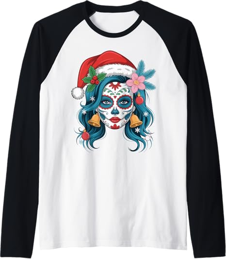 Santa Hat Festive Skull - sugar skull beanie