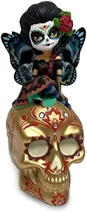 The Hamilton Collection Soulful Spirits Figurine Collection Issue #11: Spirit of The Elegant Poise Glow in The Dark Sugar Skull Decor by Jasmine Becket-Griffith 6-inches - sugar skull figurine collectible