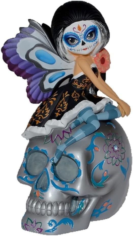 The Hamilton Collection Soulful Spirits Figurine Collection Issue #9: Spirit of The Virtuous Prom Glow in The Dark Sugar Skull Decor by Jasmine Becket-Griffith 6-inches - sugar skull figurine collectible