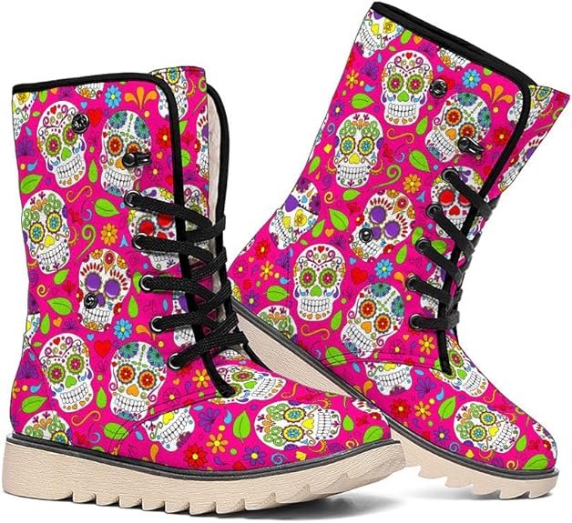 Custom - sugar skull boots for women