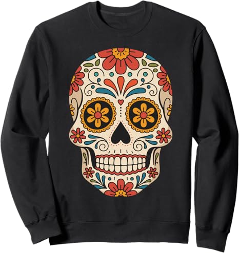 Cinco De Mayo Sugar Skull Artistry Festival - sugar skull sweatshirt womens