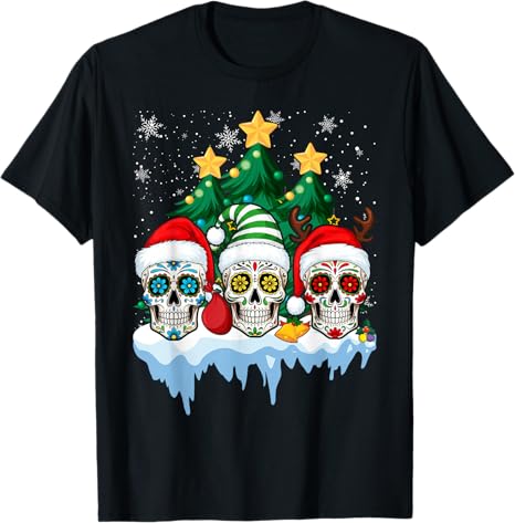 Skull Christmas Lover Gift Co. - sugar skull t-shirt womens