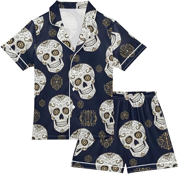 JULYTO - sugar skull pajamas womens