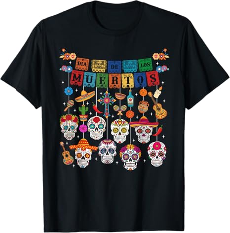 Dia de los Muertos Mexican Day Of The Dead Tees - sugar skull t-shirt womens