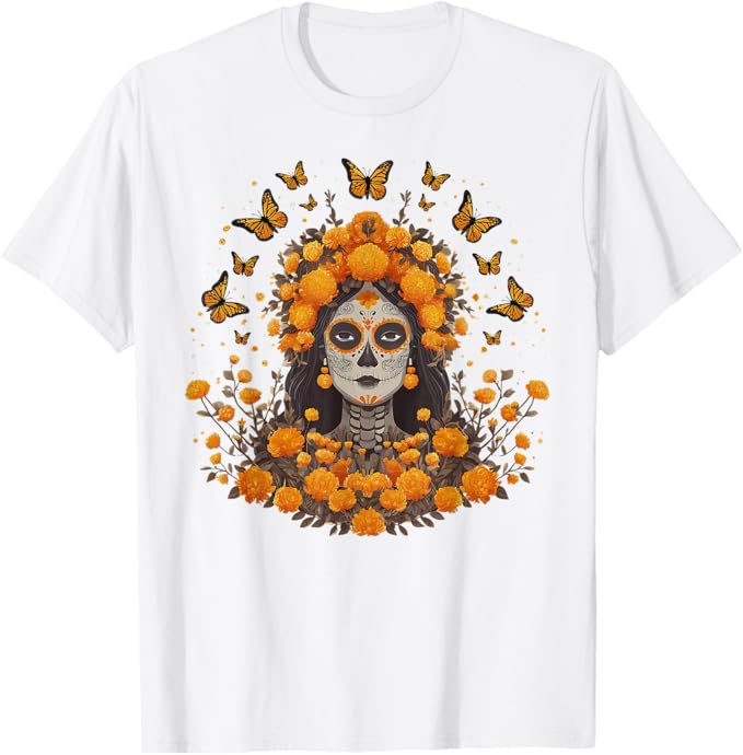 Day of the Dead Sugar Skull Women Men Apparel Co. - sugar skull t-shirt womens