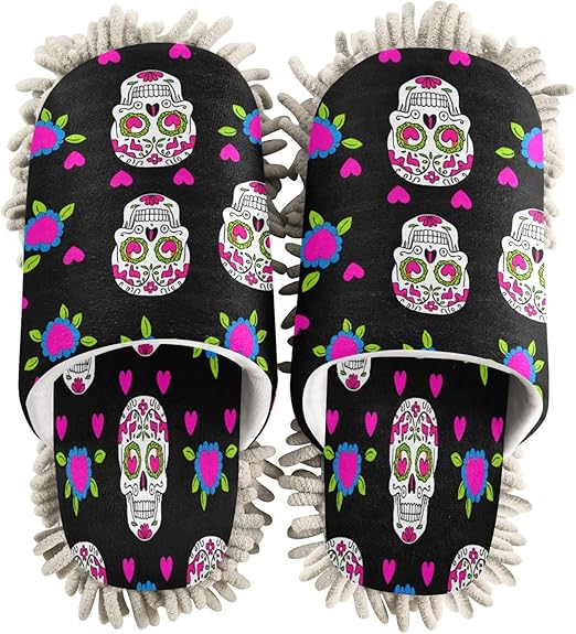 YETTASBIN - sugar skull slippers womens