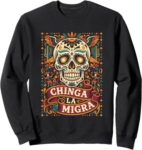 Fuerza Mexicana Designs - sugar skull sweatshirt womens