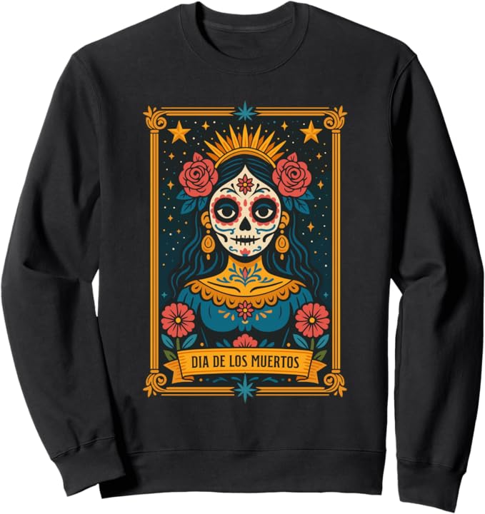 La Catrina Dia De Los Muertos Decorations - sugar skull sweatshirt womens