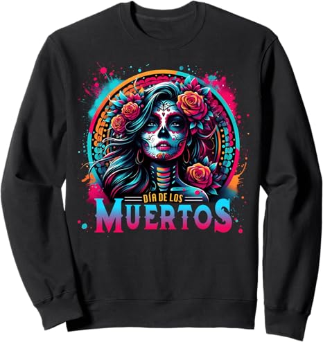 Day of the Dead Sugar Skull Women Men Apparel Co. - sugar skull sweatshirt womens