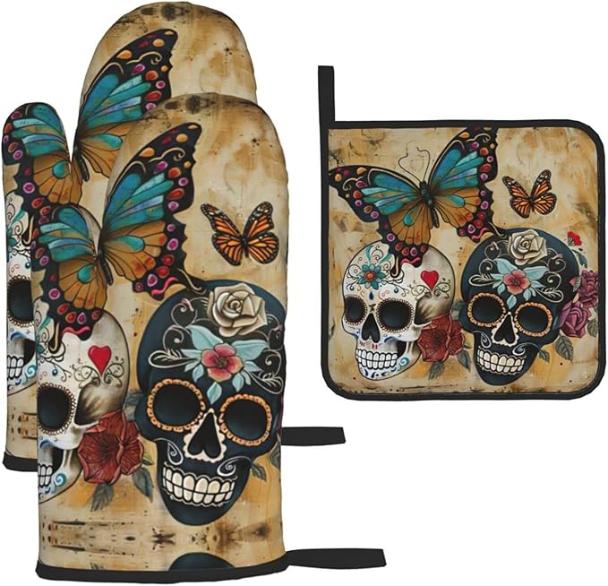 HDSKFNS - sugar skull winter gloves