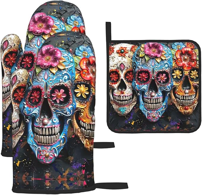 HDSKFNS - sugar skull winter gloves