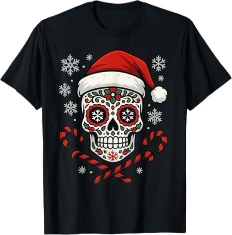 Christmas Sugar Skull Holiday Santa Skull Mexican - sugar skull beanie