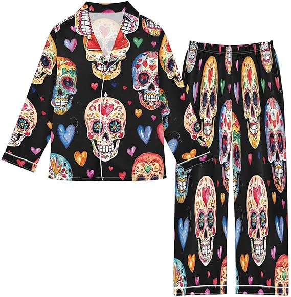Krafig - sugar skull pajamas womens