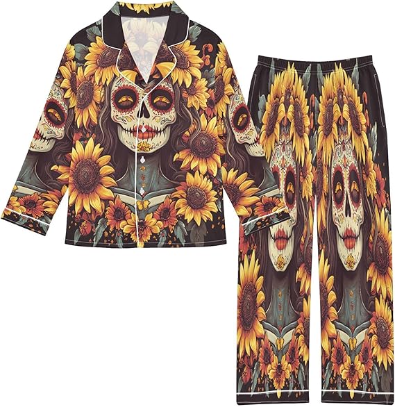 Krafig - sugar skull pajamas womens