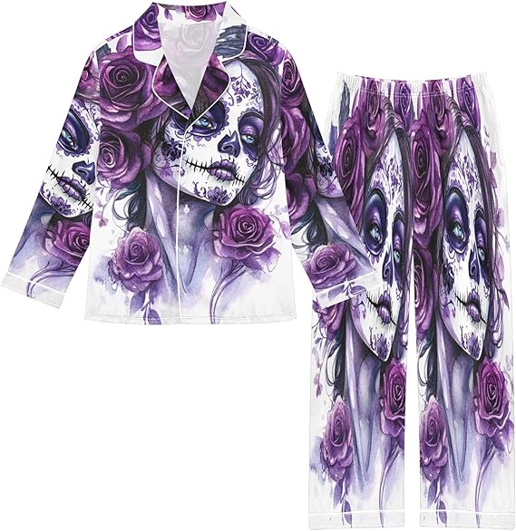 Krafig - sugar skull pajamas womens