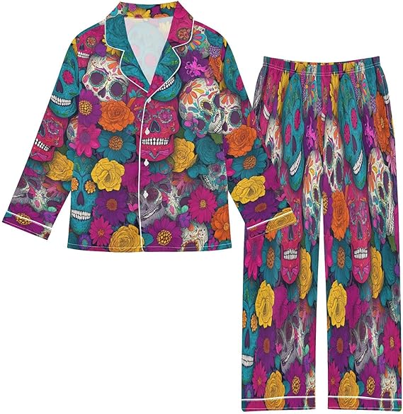 Krafig - sugar skull pajamas womens