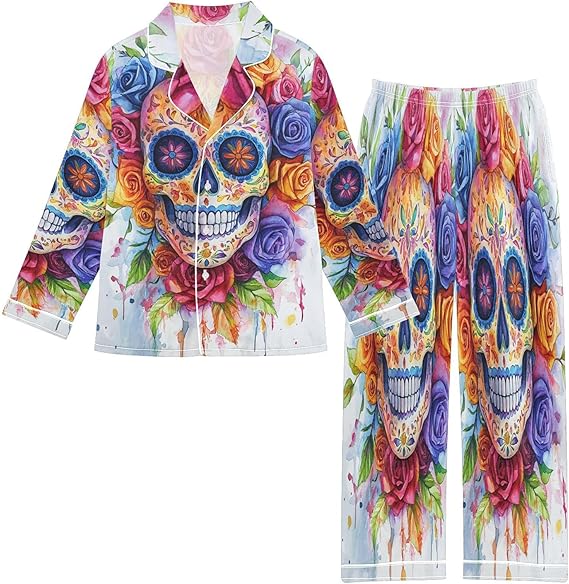 Krafig - sugar skull pajamas womens