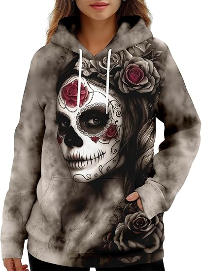PAGYMO - sugar skull hoodie mens