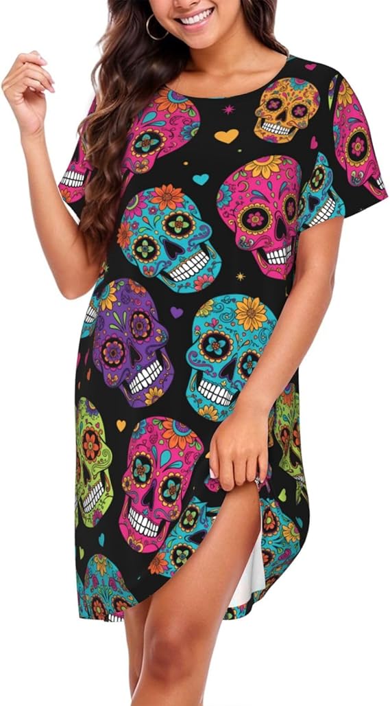 YSBKN - sugar skull flip flops womens