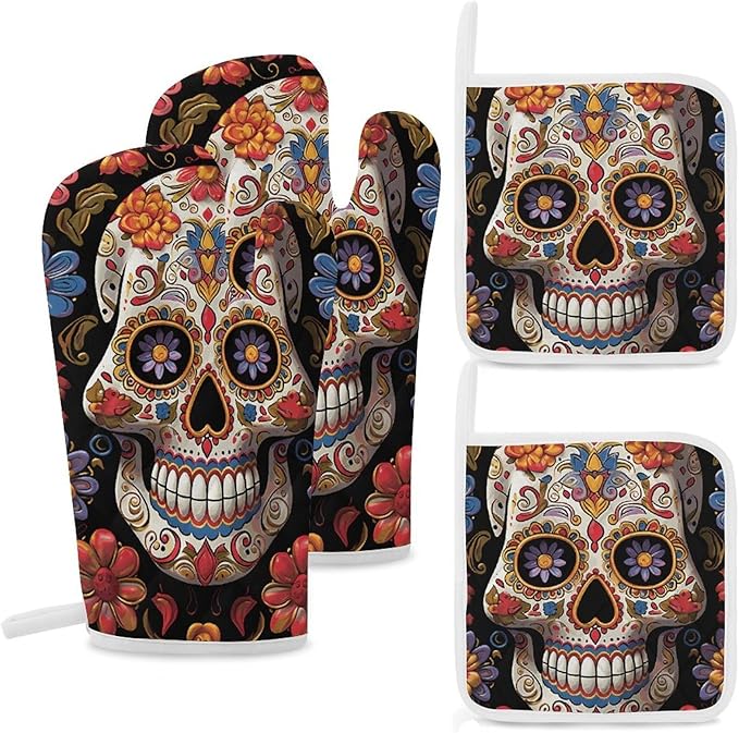 KMRHOUTIQ - sugar skull winter gloves
