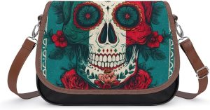 Mexico Sugar Skull Day Of The Dead Fashion Women's Crossbody Bags Printed Handbag Shoulder Bag Purse - sugar skull handbags for sale