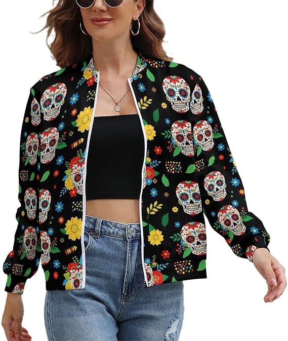 OPOZSDF - sugar skull coat womens