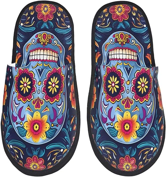NLCUUIQ - sugar skull slippers womens