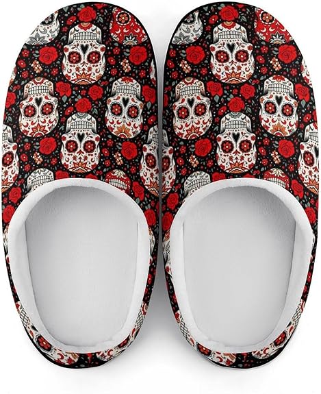 Supdreamc - sugar skull slippers womens