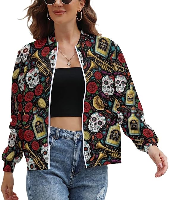 OPOZSDF - sugar skull coat womens