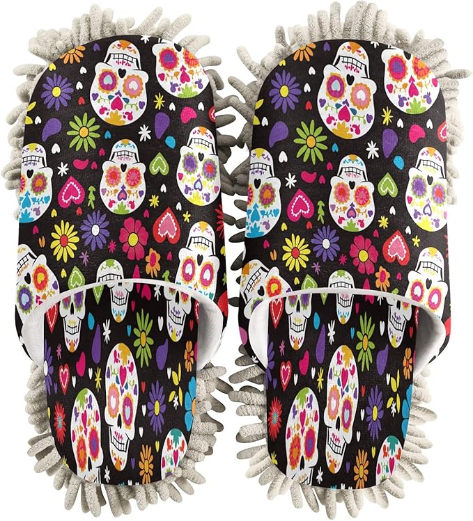 Jihqo - sugar skull slippers womens