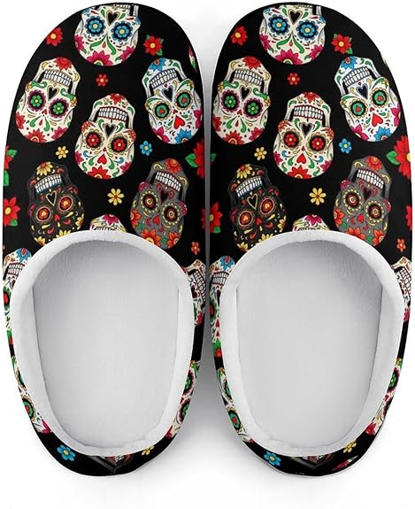 Supdreamc - sugar skull slippers womens