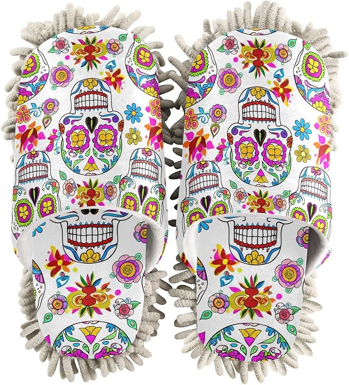 Jihqo - sugar skull slippers womens