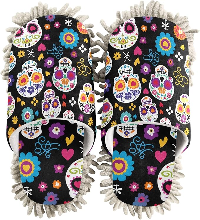 Jihqo - sugar skull slippers womens