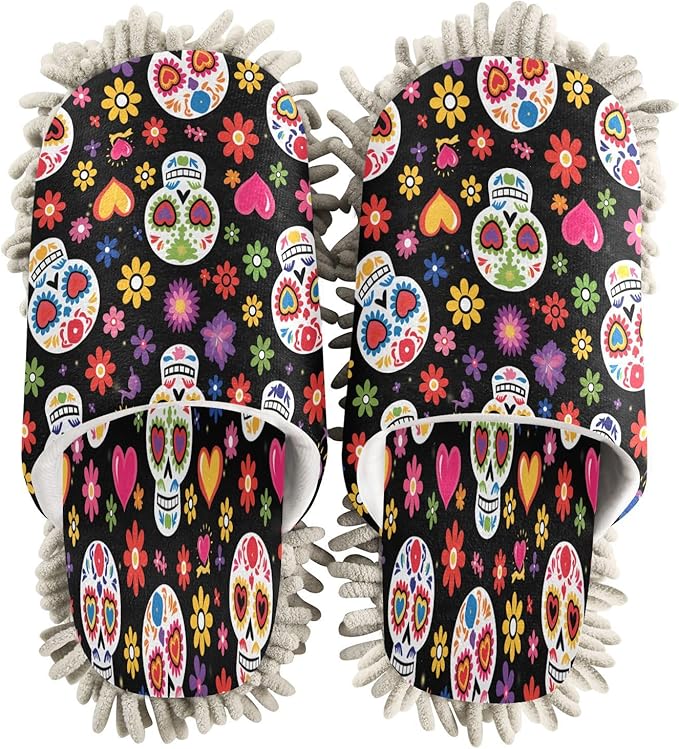 Jihqo - sugar skull slippers womens