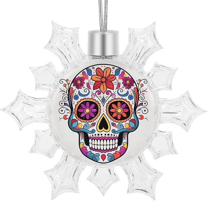 3D Snowflake Ornaments Shatterproof White Snow Flakes Christmas Decorations Sugar Skull Hanging Ornament for Xmas Winter Wonderland Frozen New Year Holiday Birthday Party Supply - sugar skull christmas decorations