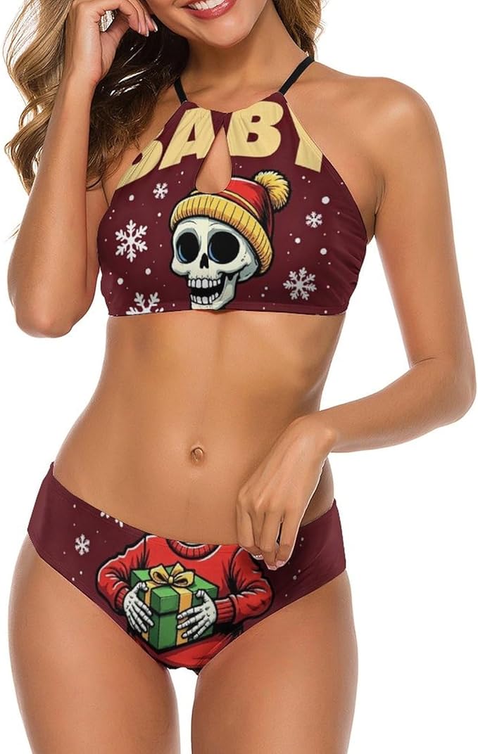 WUXEKZO - sugar skull bikini set