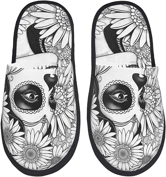 Pevtufa - sugar skull slippers womens