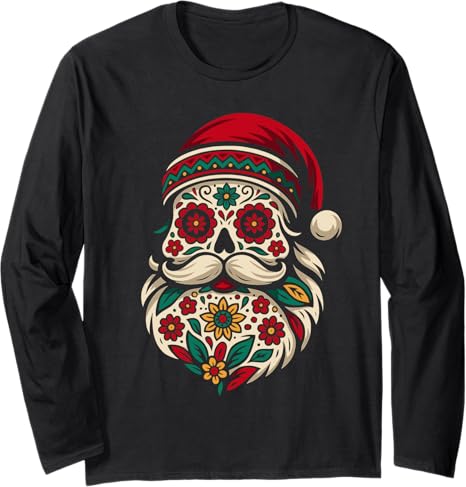 Sugar Skull Christmas Decorations - sugar skull long sleeve shirt mens