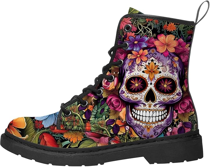 Klomax - sugar skull boots for women